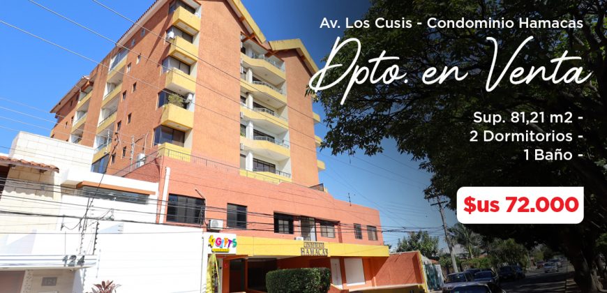 CONDOMINIO HAMACAS- DPTO. EN VENTA 2 HAB.